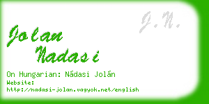 jolan nadasi business card