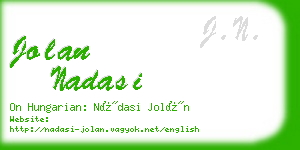 jolan nadasi business card